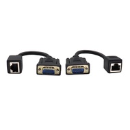 VGA Extender Network Adapter VGA to RJ45 Cable,VGA 15-Pin Port Male to RJ45 Female Cat5/6 Ethernet L
