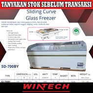 Gea SD-700BY Sliding Curve Glass Freezer - Freezer Box Kaca Geser Freezer Kaca Cembung / Sliding Freezer - Include 6 Basket