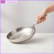 OHouse Frying Pan 410 Stainless Steel Frying Pan Uncoated Fry Pan For Daily Cooking