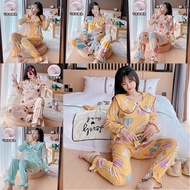 Women's Korean long sleeve Sleepwear cotton home for two-piece pajama Set lIFd