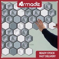 AMZ 3D Wall Sticker Waterproof Wallpaper Self Adhesive Modern Mosaic Wall Hotel Airbnb Room Decorati