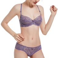Sexy Sexy Lace Bra, Summer Big Breasts Look Small Bra, High-End Sexy Thin Cup French Bra Set, 4 Colo