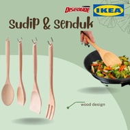 Minimalist Aesthetic Wood Kitchenware Utensil Spoon Fork || Alatan Memasak Kayu Senduk