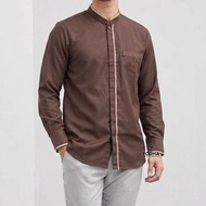KEMEJA KOKO YODHAMUSLIM POLOS KATUN BAJU KOKO SHANGHAI LENGAN PANJANG PRIA DEWASA