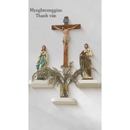 Square wall-mounted altar shelf made of cream white sprayed Pomu wood | Simple_neat_ Solemn design