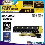 (SIRIM) PEAK Extension Plug Trailing Socket Wire Cable with Surge Protection Extantion wire- Black Y