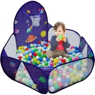 Kids Ball Pit, Pop Up Children Play Tent, Toddler Ball Pool Baby Crawl Playpen with Basketball Hoop,