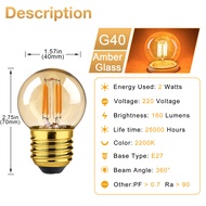 E27 G40 Led Light Bulb Antique Retro 1W 2W 3W LED Filament Bulb 220V Warm White Decoration Bulb Dimm