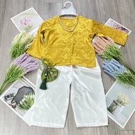 Bộ đồ bà ba bé gái truyền thống chất liệu Gấm vàng nghệ 8-28kg Angel Baby Shop