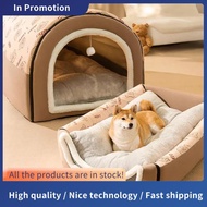 Winter Dog Kennel Warm Dog House Mat Detachable Washable Dogs Bed Nest Deep Sleep Tent for Medium La