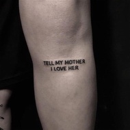 "Tell My Mom I Love Her" Family English Tattoo Stickers Waterproof Men and Women Long Lasting Simula