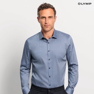 OLYMP No. Six Shirt เสื้อเชิ้ตผู้ชายแขนยาว สีกรมท่า ผ้าเท็กเจอร์  ทรงเข้ารูป ยืดหยุ่นได้ดี รีดง่าย A