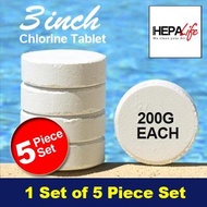 Chlorine Tablet for Water Feature or swimming pool TCCA 90% - Hepalife