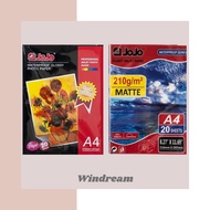 Photo Paper 210gsm matte and glossy