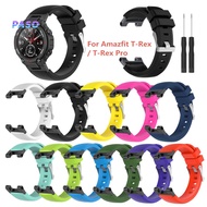 PASO_Watch Strap Soft Breathable Waterproof Silicone Wristwatch Band Replacement for Huami Amazfit T-Rex/T-Rex Pro