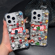 Cartoon Cute Marvel The Avengers Clear Phone Case For Samsung A57 A37 A56 5G A55 A54 A53 A17 A16 A15