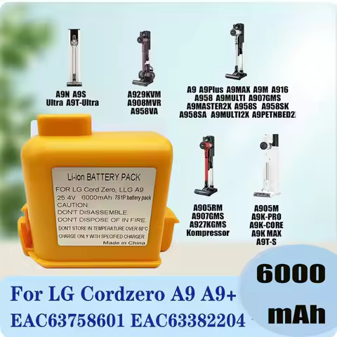 25.8V 5000mAh lithium ion battery For LG Cord Zero EAC63382204 A9,A9S,P9,A9K-CORE,A9MAX,A9T-Ultra,A9
