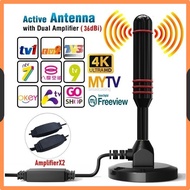 2X AMPLIFIER HIGH GAIN 36DBi HD DIGITAL INDOOR OUTDOOR BOOSTER ANTENNA FREEVIEW MYTV DVB-T2 AERIAL D