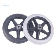 [AuspiciousS] 6 Inch Wheels Smooth Flexible Heavy Duty Wheelchair Front Castor Solid Tire Wheel Wheelchair Replacement Parts
