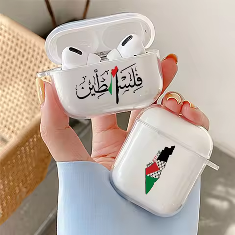 Palestine Flag Map Pattern Earphone Case for Airpods 1 2 3 Pro Pro2 Wireless Headphone Cover for Air