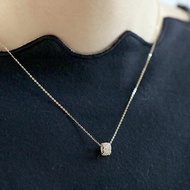 Dây Chuyền Bạc Ý S925 LORA CARA Mặt Trụ Mạ Vàng 24K