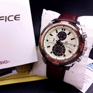 C*s*o ED*F*C* EFR-539L-7BV EFR-539 Chronograph Silver Brown Leather Men's Watch