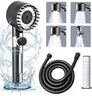 Shower Head Water Saving Visual Massage Shower with Hose (1.5 m) & 2 Filters, Shower Head with Massa