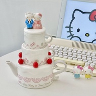 Japanese Original Box hllo tty Hello Kitty Wedding Couple Teapot Teacup Gift Box Girlfriends Wedding