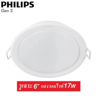 Philips โคมไฟดาวน์ไลท์ LED สำเร็จรูป แบบกลม รุ่น 59466 Meson 59466 ขนาด 6นิ้ว 17วัตต์ สีวอมไวท์ (3000K)