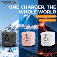 TESSAN Christmas Gift Fast Charging Universal Travel Adapter with USB+Type C International Plug Adap