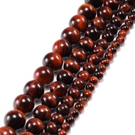 1 Sợi/Lô Hạt Cườm Tròn Mắt Hổ Đá Tự Nhiên Hạt Đệm Rời Cho Vòng Cổ Vòng Tay Tự Làm Trang Sức Số Lượng