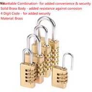 Mingxuan2 Brass 3/4 Digit Code Lock Combination Lock for Travel Bag vn