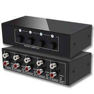 3.5mm Aux +RCA L/R Bi-Directional Stereo Audio Switch 4 in 1 Out A/B Analog Audio Switcher Selector