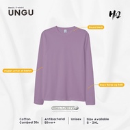 UNGU HN2 Plain Antibacterial Purple Adult Long Sleeve Premium Cotton Combed 30s T-Shirt SML-XL-XXL C