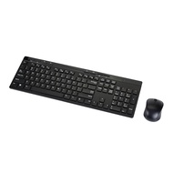 Full-Sized Wireless Keyboard & Mouse Combo, 2.4 GHz USB Receiver, QWERTY Layout, Black