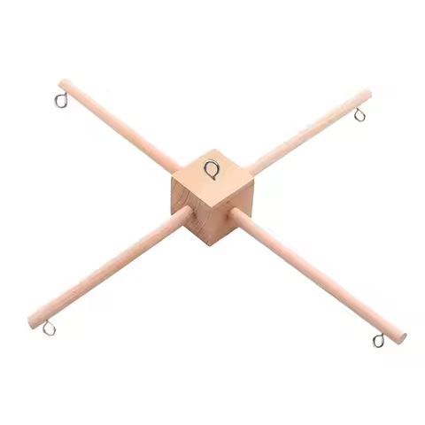 Vintage Style Rotating Wind Chime Rack Anti-rust Stable Wooden Mobile Frame Hanging Bell Smooth Baby