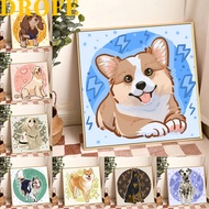 DROFE/20x20cm with frame/Paint By Number/Shiba Inu/Corgi/Pet Dog/Diy Painting/Oil Painting By Number/Children gift