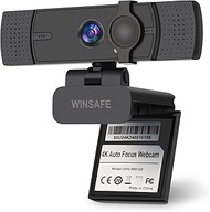 WINSAFE 4K Webcam for PC, 4K UHD Video Calling, PDAF AutoFocus, Dual Noise-Canceling Microphones, 70