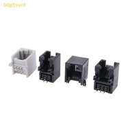 BDGF 10PCS RJ11 Telephone Socket Curved Pin 95001 4P4C 6P6C 6P4C Female Jack Pcb Connector Telephone