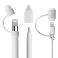 [3 ชิ้น] Bundle สำหรับ Apple pencil CAP Holder/nib COVER/สายชาร์จอะแดปเตอร์โยงสำหรับ Apple pencil รุ่นที่ 1iPad 6th Gen pencil