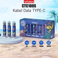 (1 BOX CONTAINS 30PCS) VIVAN CTC100S DATA CABLE CTC100 CHARGER CABLE VIVAN CTC100S USB TYPE-C CHARGE