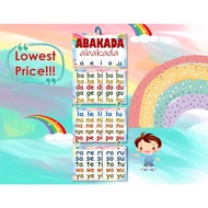 ✤hanging wall chart, abakada whole set, Unang hakbang sa Pag basa