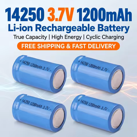 3.7V 14250 Rechargeable Lithium Battery 1200mAh LS14250 ER14250 ER14250H 1/2-R6 1/2 AA Lithium Ion B