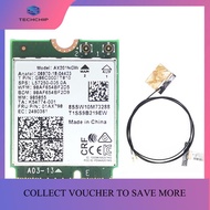 TECHCHIP-AX201 AX201NGW WiFi Card with 2XAntenna M.2 CNVio2 2.4 Ghz/5Ghz WiFi Card Antenna Accessori
