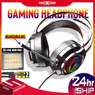 MOXOM MX-EP21GM Wired 3D Surround Sound Gaming Headphone Glaring LED Light With Adjustable MIC