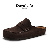 Devo Life | รองเท้าสไลด์ผู้หญิงจากคอร์กและหนัง