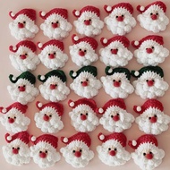 Hand-Crocheted Christmas Accessories Hand-Knitted Wool Santa Claus Head Christmas Hair Accessories B