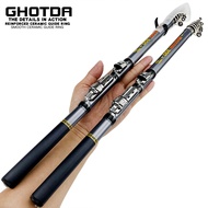 GHOTDA Port Fishing 1.8m-3.3m Til Telesc Pico Carp Fishing Rod Hard Frp Carbon Fiber Fishing Rod