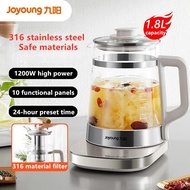 Joyoung Health Pot 1.8L Large Capacity Glass Flower Tea Maker Pot 316L Stainless Steel 24-hour Prese