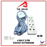 Multi 1 Meter plug trailing switch extension socket 4 way 5 way 6 way 3 meter wire AC 2pin 4way exte